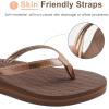 imageKuaiLu Womens Fashion Flip Flops Ladies Lightweight Summer Beach Yoga Mat Thong Sandals with Comfortable Arch SupportShiny Brown