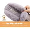 imageKuaiLu Womens Fluff Dual Memory Foam Slippers Ladies Cozy Arch Support Warm Scuff Slippers Slip on Comfy Winter House Shoes with NonSlip Indoor Outdoor Hard SoleGrey