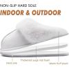 imageKuaiLu Womens Fluff Dual Memory Foam Slippers Ladies Cozy Arch Support Warm Scuff Slippers Slip on Comfy Winter House Shoes with NonSlip Indoor Outdoor Hard SoleSnow White