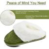 imageKuaiLu Womens Fluff Dual Memory Foam Slippers Ladies Cozy Arch Support Warm Scuff Slippers Slip on Comfy Winter House Shoes with NonSlip Indoor Outdoor Hard SoleGreen