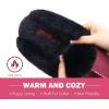 imageKuaiLu Womens Fluff Dual Memory Foam Slippers Ladies Cozy Arch Support Warm Scuff Slippers Slip on Comfy Winter House Shoes with NonSlip Indoor Outdoor Hard SoleRed