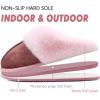 imageKuaiLu Womens Fluff Dual Memory Foam Slippers Ladies Cozy Arch Support Warm Scuff Slippers Slip on Comfy Winter House Shoes with NonSlip Indoor Outdoor Hard SolePink