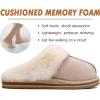 imageKuaiLu Womens Fluff Dual Memory Foam Slippers Ladies Cozy Arch Support Warm Scuff Slippers Slip on Comfy Winter House Shoes with NonSlip Indoor Outdoor Hard SoleApricot