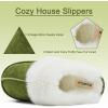 imageKuaiLu Womens Fluff Dual Memory Foam Slippers Ladies Cozy Arch Support Warm Scuff Slippers Slip on Comfy Winter House Shoes with NonSlip Indoor Outdoor Hard SoleGreen