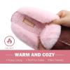 imageKuaiLu Womens Fluff Dual Memory Foam Slippers Ladies Cozy Arch Support Warm Scuff Slippers Slip on Comfy Winter House Shoes with NonSlip Indoor Outdoor Hard SolePink