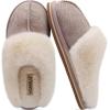 imageKuaiLu Womens Fluff Dual Memory Foam Slippers Ladies Cozy Arch Support Warm Scuff Slippers Slip on Comfy Winter House Shoes with NonSlip Indoor Outdoor Hard SoleBeige