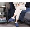 imageKuaiLu Womens House Platform Slippers Cozy Fuzzy Plush Knit Slipper Ladies Warm Fur Lined Winter Slip On Home Bedroom Thick Cushion Shoes Indoor Outdoor Hard SoleBlue