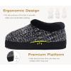 imageKuaiLu Womens House Platform Slippers Cozy Fuzzy Plush Knit Slipper Ladies Warm Fur Lined Winter Slip On Home Bedroom Thick Cushion Shoes Indoor Outdoor Hard SoleBlack