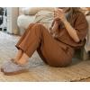 imageKuaiLu Womens House Platform Slippers Cozy Fuzzy Plush Knit Slipper Ladies Warm Fur Lined Winter Slip On Home Bedroom Thick Cushion Shoes Indoor Outdoor Hard SoleBrown