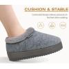 imageKuaiLu Womens House Platform Slippers Cozy Fuzzy Plush Knit Slipper Ladies Warm Fur Lined Winter Slip On Home Bedroom Thick Cushion Shoes Indoor Outdoor Hard SoleLight Grey