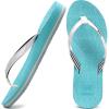 imageKuaiLu Womens Fashion Flip Flops Ladies Lightweight Summer Beach Yoga Mat Thong Sandals with Comfortable Arch SupportBlue Silver