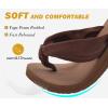 imageKuaiLu Flip Flops for Women with Arch Support Yoga Mat Comfortable Summer Beach Walking Thong Cushion Sandals Slip On Indoor OutdoorBrown