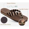 imageKuaiLu Flip Flops for Women with Arch Support Yoga Mat Comfortable Summer Beach Walking Thong Cushion Sandals Slip On Indoor OutdoorBrown Black