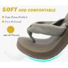 imageKuaiLu Flip Flops for Women with Arch Support Yoga Mat Comfortable Summer Beach Walking Thong Cushion Sandals Slip On Indoor OutdoorCamel