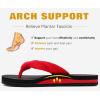 imageKuaiLu Flip Flops for Women with Arch Support Yoga Mat Comfortable Summer Beach Walking Thong Cushion Sandals Slip On Indoor OutdoorRed Black