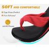 imageKuaiLu Flip Flops for Women with Arch Support Yoga Mat Comfortable Summer Beach Walking Thong Cushion Sandals Slip On Indoor OutdoorRed Black