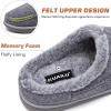 imageKuaiLu Mens Clog Slippers with Arch Support Suede Faux Fur Memory Foam Warm House Shoes Comfortable Slipon Mans Bedroom Indoor Outdoor Slippers Rubber SoleGreychoose One Size Down