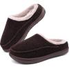 imageKuaiLu Mens Clog Slippers with Arch Support Suede Faux Fur Memory Foam Warm House Shoes Comfortable Slipon Mans Bedroom Indoor Outdoor Slippers Rubber SoleBrownchoose One Size Down