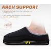 imageKuaiLu Mens Clog Slippers with Arch Support Suede Faux Fur Memory Foam Warm House Shoes Comfortable Slipon Mans Bedroom Indoor Outdoor Slippers Rubber SoleBlack