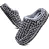 imageKuaiLu Mens Clog Slippers with Arch Support Suede Faux Fur Memory Foam Warm House Shoes Comfortable Slipon Mans Bedroom Indoor Outdoor Slippers Rubber SoleLight Grey Plaid