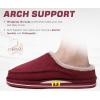 imageKuaiLu Mens Clog Slippers with Arch Support Suede Faux Fur Memory Foam Warm House Shoes Comfortable Slipon Mans Bedroom Indoor Outdoor Slippers Rubber SoleRed