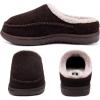 imageKuaiLu Mens Clog Slippers with Arch Support Suede Faux Fur Memory Foam Warm House Shoes Comfortable Slipon Mans Bedroom Indoor Outdoor Slippers Rubber SoleBrownchoose One Size Down