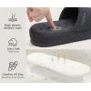 imageKuaiLu Mens Fashion Quilted Cottonblend Fabric Sandal Slippers Cozy Memory Foam IndoorOutdoor House Shoes with Lightweight Soft Cushion Footbed Hard Rubber SoleGrey