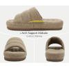 imageKuaiLu Mens Fashion Quilted Cottonblend Fabric Sandal Slippers Cozy Memory Foam IndoorOutdoor House Shoes with Lightweight Soft Cushion Footbed Hard Rubber SoleApricot Yellow
