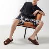 imageKuaiLu Mens Fashion Quilted Cottonblend Fabric Sandal Slippers Cozy Memory Foam IndoorOutdoor House Shoes with Lightweight Soft Cushion Footbed Hard Rubber SoleDark Brown