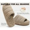 imageKuaiLu Mens Fashion Quilted Cottonblend Fabric Sandal Slippers Cozy Memory Foam IndoorOutdoor House Shoes with Lightweight Soft Cushion Footbed Hard Rubber SoleApricot Yellow