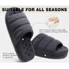 imageKuaiLu Mens Fashion Quilted Cottonblend Fabric Sandal Slippers Cozy Memory Foam IndoorOutdoor House Shoes with Lightweight Soft Cushion Footbed Hard Rubber SoleGrey