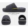imageKuaiLu Mens Fashion Quilted Cottonblend Fabric Sandal Slippers Cozy Memory Foam IndoorOutdoor House Shoes with Lightweight Soft Cushion Footbed Hard Rubber SoleGrey