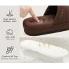 imageKuaiLu Mens Fashion Quilted Cottonblend Fabric Sandal Slippers Cozy Memory Foam IndoorOutdoor House Shoes with Lightweight Soft Cushion Footbed Hard Rubber SoleDark Brown