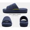 imageKuaiLu Mens Fashion Quilted Cottonblend Fabric Sandal Slippers Cozy Memory Foam IndoorOutdoor House Shoes with Lightweight Soft Cushion Footbed Hard Rubber SoleDark Blue
