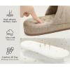 imageKuaiLu Mens Fashion Quilted Cottonblend Fabric Sandal Slippers Cozy Memory Foam IndoorOutdoor House Shoes with Lightweight Soft Cushion Footbed Hard Rubber SoleApricot Yellow