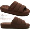 imageKuaiLu Mens Fashion Quilted Cottonblend Fabric Sandal Slippers Cozy Memory Foam IndoorOutdoor House Shoes with Lightweight Soft Cushion Footbed Hard Rubber SoleDark Brown