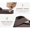 imageKuaiLu Mens Flip Flops Arch Support Comfortable Summer Beach Thong Sandals Yoga Foam Cushion Slip on SlippersDbrown