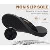 imageKuaiLu Mens Flip Flops Arch Support Comfortable Summer Beach Thong Sandals Yoga Foam Cushion Slip on SlippersPublack