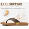imageKuaiLu Mens Flip Flops Arch Support Comfortable Summer Beach Thong Sandals Yoga Foam Cushion Slip on SlippersPukhaki