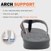 imageKuaiLu Mens Flip Flops Arch Support Comfortable Summer Beach Thong Sandals Yoga Foam Cushion Slip on SlippersWoodlike Grey