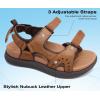 imageKuaiLu Mens Hiking Sandals With Arch Support Sport Recovery Athletic Walking Sandals For Man Outdoor Summer Casual Thick Cushion Beach Water Fisherman Sandal Size 715Khaki Brown