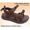 imageKuaiLu Mens Hiking Sandals With Arch Support Sport Recovery Athletic Walking Sandals For Man Outdoor Summer Casual Thick Cushion Beach Water Fisherman Sandal Size 715Dark Brown