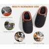 imageKuaiLu Mens House Memory Foam Slippers with Comfy Warm Plush Lining Felt Slip On Casual Pantuflas Mans Comfortable Bedroom Shoes Rubber Sole for IndoorampampOutdoor Mens Size 715Black Brown