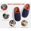 imageKuaiLu Mens House Memory Foam Slippers with Comfy Warm Plush Lining Felt Slip On Casual Pantuflas Mans Comfortable Bedroom Shoes Rubber Sole for IndoorampampOutdoor Mens Size 715Blue Brown