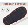 imageKuaiLu Mens House Memory Foam Slippers with Comfy Warm Plush Lining Felt Slip On Casual Pantuflas Mans Comfortable Bedroom Shoes Rubber Sole for IndoorampampOutdoor Mens Size 715Blue Brown