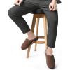 imageKuaiLu Mens Orthopedic Memory Foam Slippers  Fashion Casual Woolblend Stripe Knitted with Warm Sherpa Plush Lining  Winter Mens Mule Scuff Nonslip House Slippers  Size 714Brown