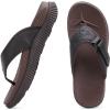 imageKuaiLu Mens Orthotic Flip Flops Mens Recovery Walking Sandals Adjustable Thick Athletic Cushion Sport Slides for Man Water Resistant ampamp Lightweight Soft Comfort Fit ampamp Arch SupportDark Brown