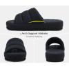 imageKuaiLu Mens Slippers Fabric Warm Sandal Slipper Memory Foam Indoor Outdoor House Slippers Shoes Comfortable Slip on Lightweight Soft Cushion Scuff Slipper For Man with Arch Support Black Size 10
