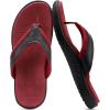 imageKuaiLu Mens Sport Flip Flops Comfort Orthotic Thong Sandals with Plantar Fasciitis Arch Support Outdoor Summer Beach Size 715Red Black