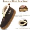 imageKuaiLu Mens Winter Slippers Memory Foam Slipper Boots for Men Cozy Felt Wool House Booties with Warm Sherpa Plush Lining Nonslip Rubber Sole Indoor Outdoor 714Brown